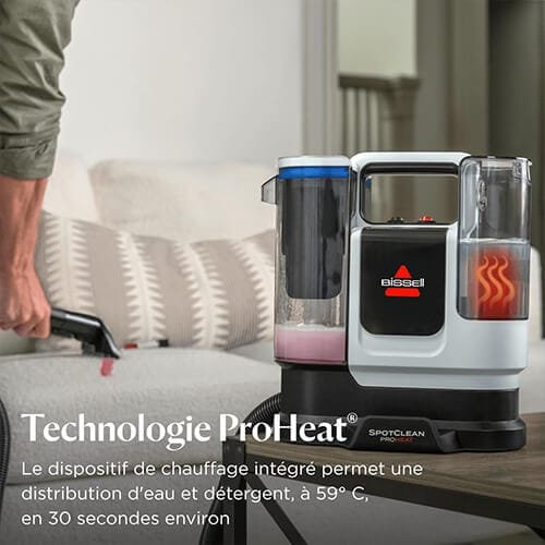 shampouineuse Bissell SpotClean ProHeat Advanced avec technologie de chauffage ProHeat à 59°