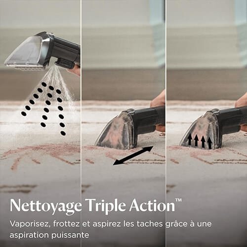 shampouineuse Bissell SpotClean ProHeat Advanced avec technologie Triple Action pour pulvériser, frotter et aspirer les taches efficacement