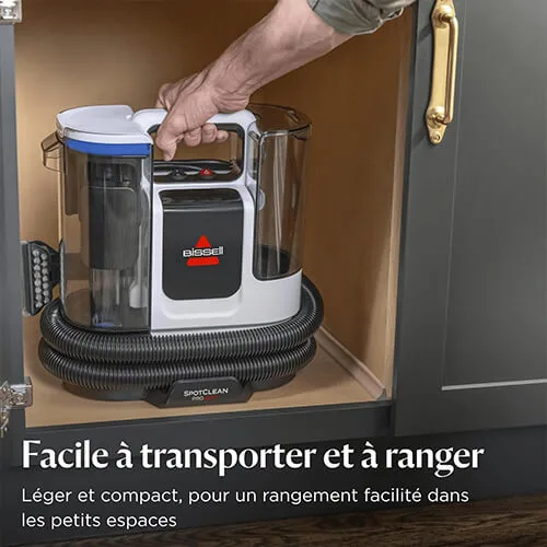 shampouineuse Bissell SpotClean ProHeat Advanced rangée facilement dans un meuble de cuisine grâce à son format compact