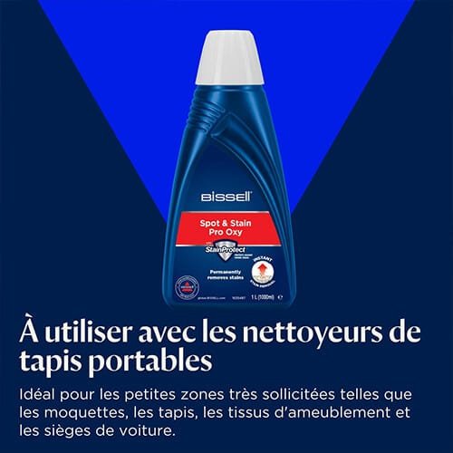 bouteille Bissell Spot & Stain Pro Oxy pour shampouineuse portable, idéale pour tapis, moquettes, tissus d’ameublement et sièges auto