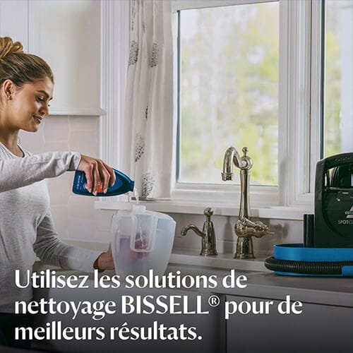 Utilisation de la solution de nettoyage Bissell avec la shampouineuse SpotClean C3 pour des résultats optimaux
