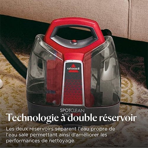 Shampouineuse Bissell SpotClean ProHeat avec technologie à double réservoir pour séparer l’eau propre et l’eau sale