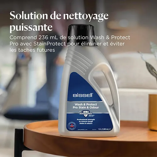 Solution BISSELL Wash & Protect Pro Stain & Odour de 236 mL incluse avec la shampouineuse PowerWash Compact Pet