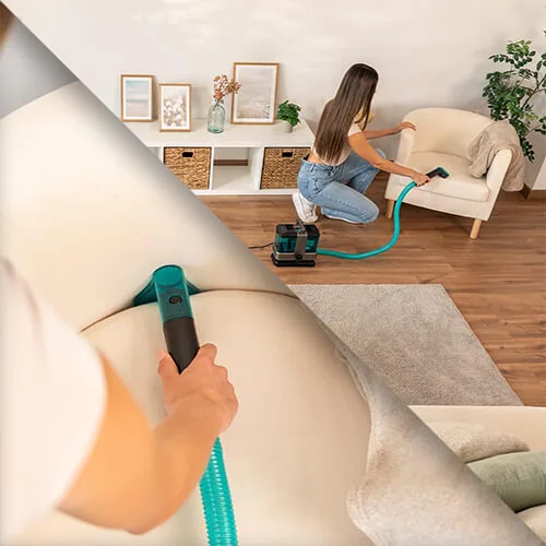 utilisation de la shampouineuse Cecotec Conga 2000 sur fauteuil et tissu d’ameublement
