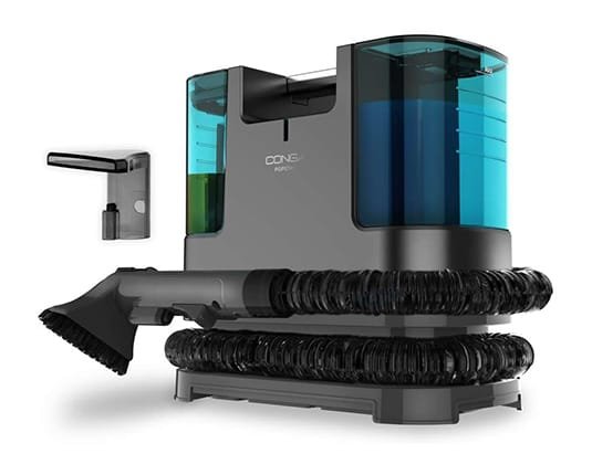 shampouineuse Cecotec Conga 3000 CarpetClean PopStar avec brosse et support mural, vue produit complète