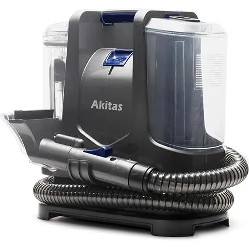 shampouineuse Akitas X6 vue latérale avec tuyau enroulé et double réservoir