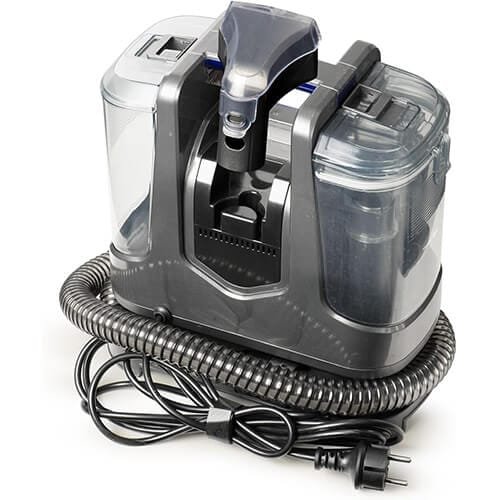 shampouineuse Akitas X6 vue de dessus avec câble électrique et brosse fixée