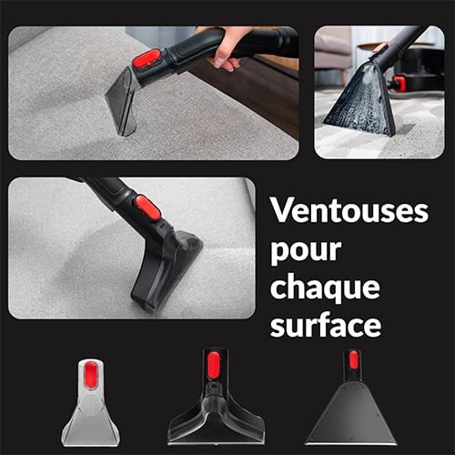 Shampouineuse Lehmann LHOVW-8015 avec embouts interchangeables pour différentes surfaces