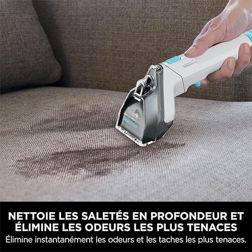 Shampouineuse Shark PX200EUT nettoyant un canapé en profondeur pour éliminer les taches et les odeurs tenaces