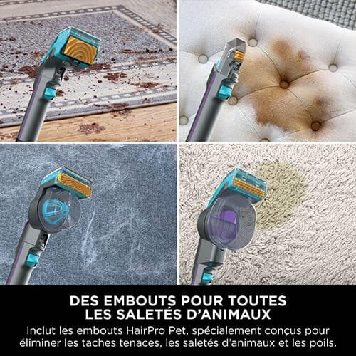 Embouts HairPro Pet de la shampouineuse Shark PX250EUT pour éliminer les saletés d’animaux, les taches et les poils sur tous types de surfaces