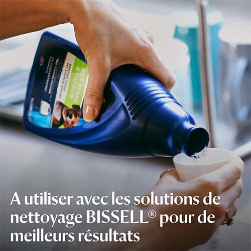 solution nettoyante BISSELL pour shampouineuse, recommandée pour de meilleurs résultats