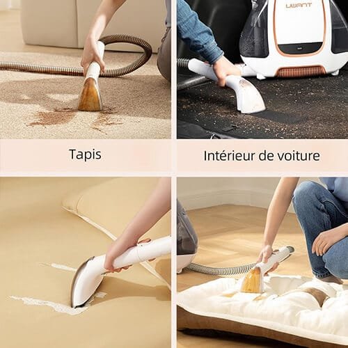 Shampouineuse Uwant B100E nettoyant tapis, intérieur de voiture, matelas et coussins avec efficacité