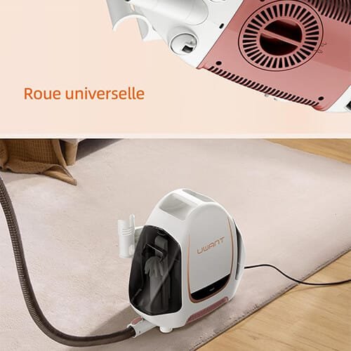 Shampouineuse Uwant B100E équipée d'une roue universelle pour un déplacement facile