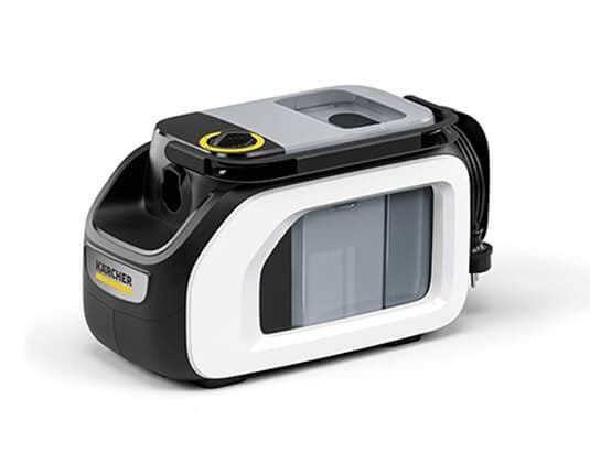 Vue de profil de la shampouineuse Kärcher SE 3 avec son design compact et ses réservoirs intégrés