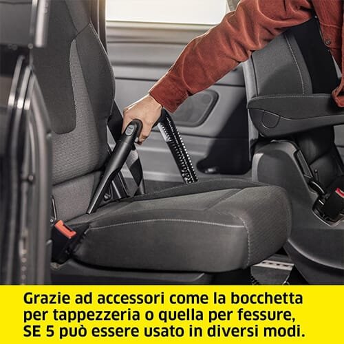 Nettoyage en profondeur d’un siège auto avec la shampouineuse Kärcher SE 5 et sa buse pour fentes